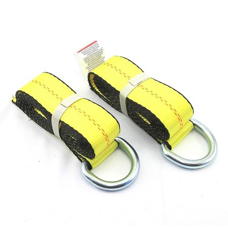 TOTALTURF 2 in. x 8 ft. Lasso Strap with O-Ring - Yellow; 4 Piece TO1484144